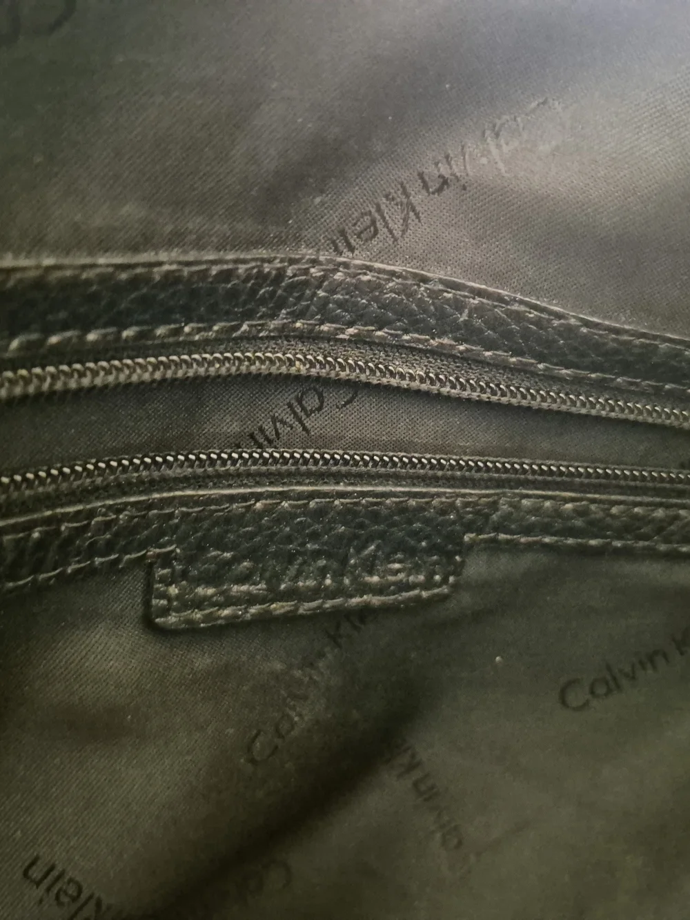 Calvin Klein Black Leather Tote Bag